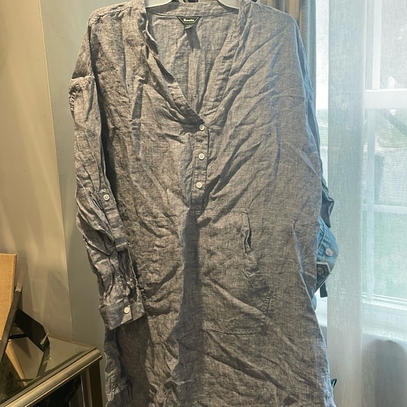 Roots denim linen dress size large - Picture 2 of 7
